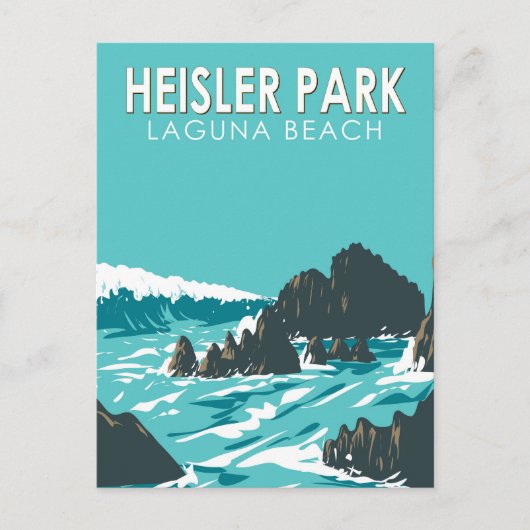 Heisler Park California Vintage Postkarte (Vorderseite)