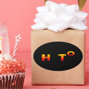 heiß   Globale Erwärmung Ovaler Aufkleber