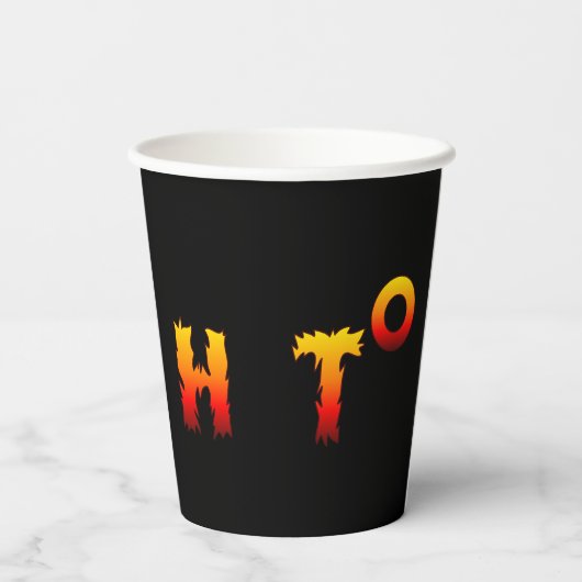 heiß | Globale Erwärmung Pappbecher (Rückseite)