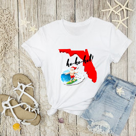 heiß! Merry Florida Christmas Surfing Santa T-Shirt