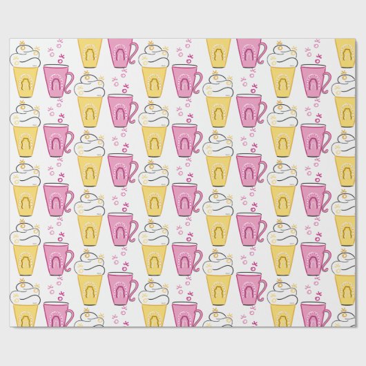 Heiß- oder Kaltkaffee für Valentine Geschenkpapier (Flach)