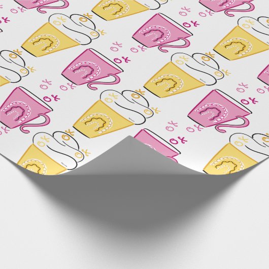 Heiß- oder Kaltkaffee für Valentine Geschenkpapier (Ecke)