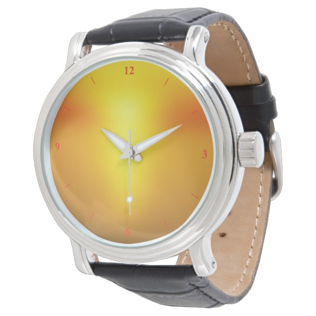 Heiß Orange. Armbanduhr (Schrägansicht)