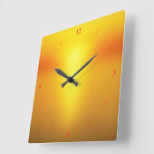 Heiß Orange. Quadratische Wanduhr (Winkel)