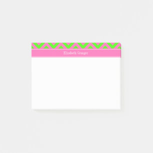 Heiß Pink #2 Limettengrün LG Chevron Namensmonogra Post-it Klebezettel
