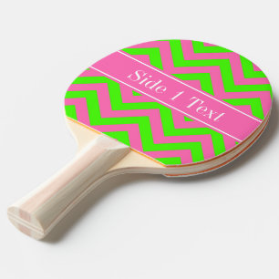 Heiß Pink #2 Limettengrün LG Chevron Namensmonogra Tischtennis Schläger