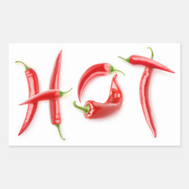 Heiß! Rechteckiger Aufkleber