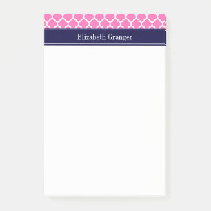 Heiß Rosa2 Wht Marokkanisch #5 Navy Blau Name Mono Post-it Klebezettel