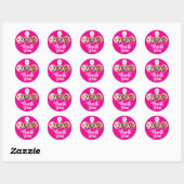 Heiß Rosa 3 Foto Lash Tech Logo Danke Runder Aufkleber (Blatt)