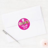 Heiß Rosa 3 Foto Lash Tech Logo Danke Runder Aufkleber (Umschlag)
