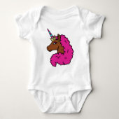 Heiß rosa Afro Einhorn Baby Strampler (Vorderseite)