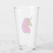 Heiß rosa Afro Einhorn Glas (Rückseite)
