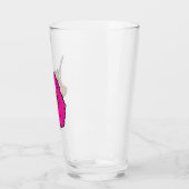 Heiß rosa Afro Einhorn Glas (Links)