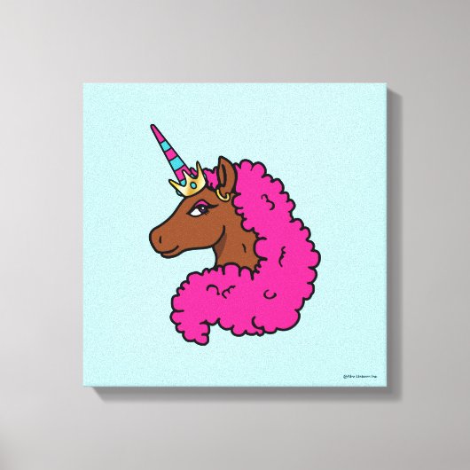 Heiß rosa Afro Einhorn Leinwanddruck (Vorderseite)