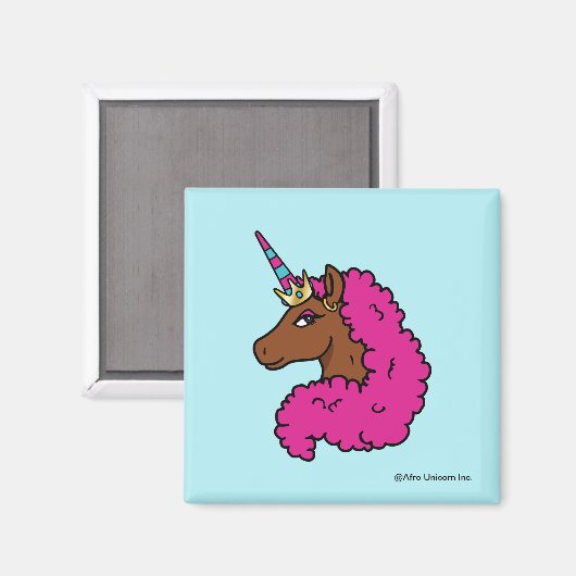Heiß rosa Afro Einhorn Magnet (Vorderseite/Rückseite)