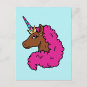 Heiß rosa Afro Einhorn Postkarte (Vorderseite)
