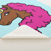 Heiß rosa Afro Einhorn Sherpadecke (3/4)