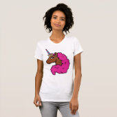 Heiß rosa Afro Einhorn T-Shirt (Vorne ganz)