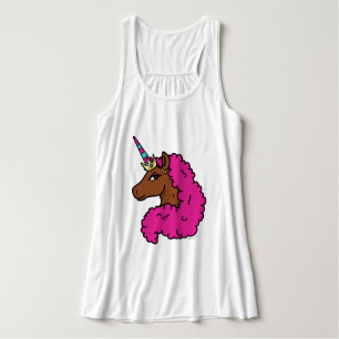Heiß rosa Afro Einhorn Tank Top