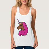 Heiß rosa Afro Einhorn Tank Top (Vorderseite)