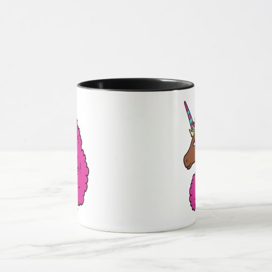 Heiß rosa Afro Einhorn Tasse (Zentrum)