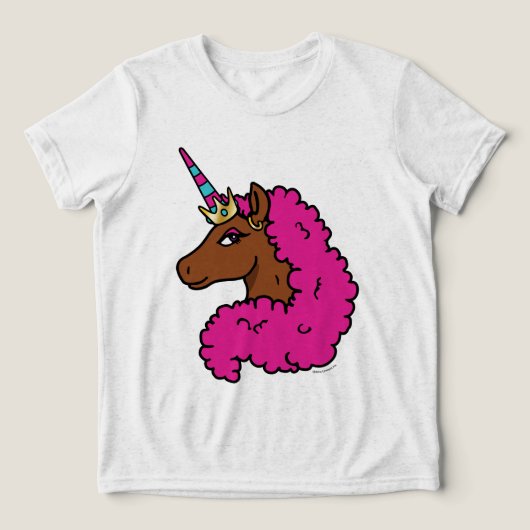 Heiß rosa Afro Einhorn Tri-Blend Shirt (Design Vorderseite)