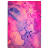 Heiß rosa Alkoholtinte Monogramm für sie Klemmbrett (Rückseite)