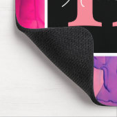 Heiß rosa Alkoholtinte Monogramm für sie Mousepad (Ecke)