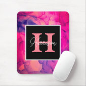 Heiß rosa Alkoholtinte Monogramm für sie Mousepad (Mit Mouse)