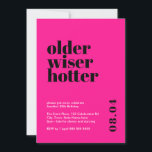 Heiß rosa älter, weiser, heißer Geburtstag Einladung<br><div class="desc">Feiern Sie 30 stilvoll mit unserer kühlen und trendigen Einladung "Older, Wiser, Hotter" zum 30. Geburtstag. Dieses auffallende minimalistische Design mit einem beeindruckenden, rosa Hintergrund verleiht Ihrem Meilenstein eine Touch an Eleganz. Unsere sorgfältig ausgearbeitete Einladung zeigt, wie wichtig es ist, mit Zuversicht und Anmut in ein neues Jahrzehnt einzutreten. Die...</div>