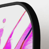 Heiß rosa Aquarellfarben Pickleball Schläger (Linke Seite)