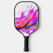 Heiß rosa Aquarellfarben Pickleball Schläger (Rückseite)