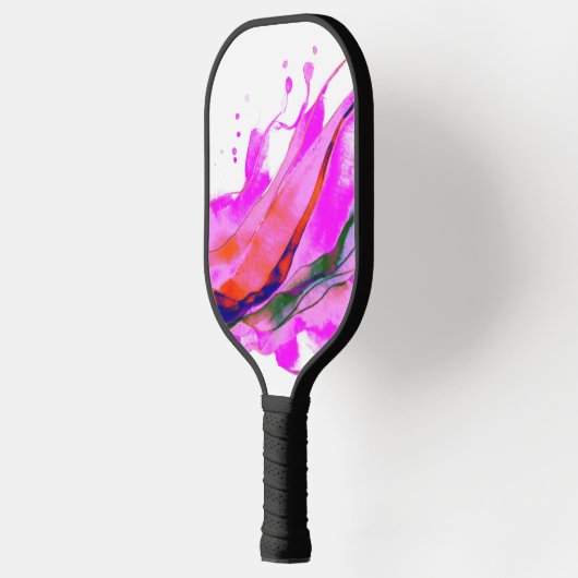Heiß rosa Aquarellfarben Pickleball Schläger (Links)