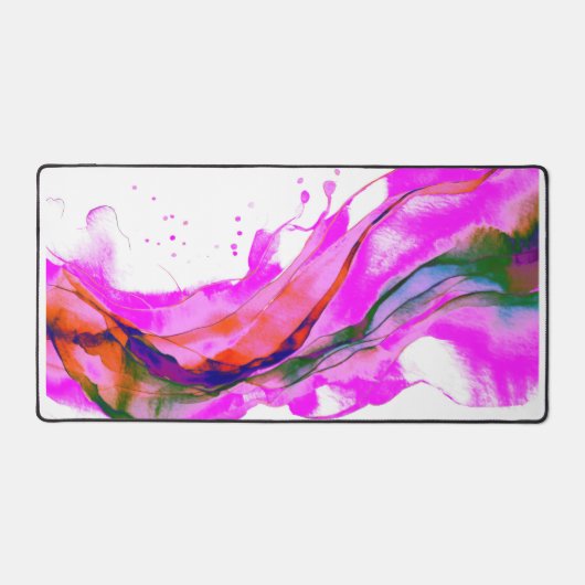 Heiß rosa Aquarellfarben Schreibtischunterlage (Vorderseite)