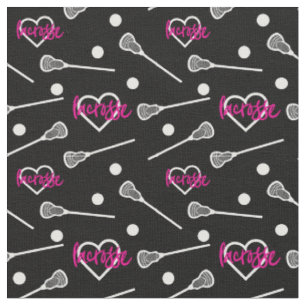 Heiß rosa auf schwarzen Lacrosse Sticks und Herzm Stoff
