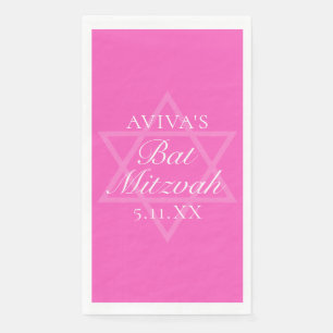Heiß rosa Bat Mitzvah-Party Stern Davids individue Serviette