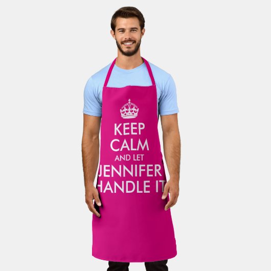 Heiß rosa Behielt Ruhe und Ließ Jennifer Handle It Schürze (Getragen)