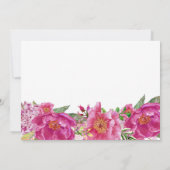 Heiß rosa Blume Brautdusche Einladung (Rückseite)