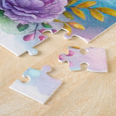 Heiß rosa Blume niedlicher Elefant und Mami Puzzle (Seite)