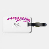 Heiß rosa Blüten Gepäckanhänger (Rückseite horizontal)