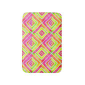 Heiß rosa, chartreuse retrovirales Wasserfarbmuste Badematte (Vorderseite Vertikal)