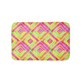 Heiß rosa, chartreuse retrovirales Wasserfarbmuste Badematte (Vorderseite)