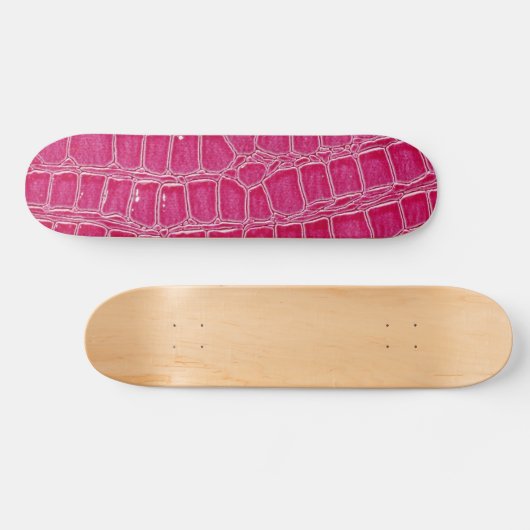 Heiß rosa Crocodile Skin Old School Skateboard (Horizontal)