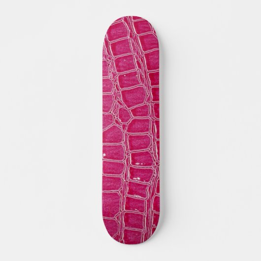 Heiß rosa Crocodile Skin Old School Skateboard (Vorne)