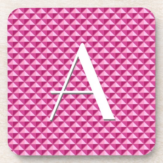 Heiß rosa, Emaille-Look, gekleidetes Gitter Getränkeuntersetzer (Vorderseite)