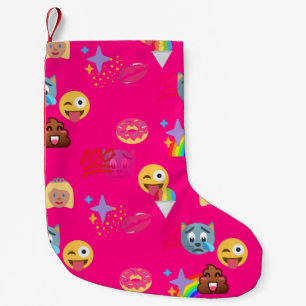 heiß rosa Emoji Weihnachtsfeiern Strumpf Kleiner Weihnachtsstrumpf
