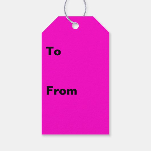 Heiß rosa Farbe Geschenkanhänger (Rückseite)