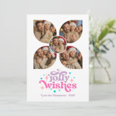 Heiß rosa Feiertag Retro Foto Collage Weihnachten (Stehend Vorderseite)