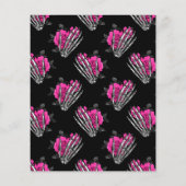 Heiß-rosa, florale Gotische Hochzeitseinladung Flyer (Hinten)