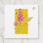 Heiß rosa Florals und Hummeln eine süße kleine Bie Geschenkanhänger (Rückseite)